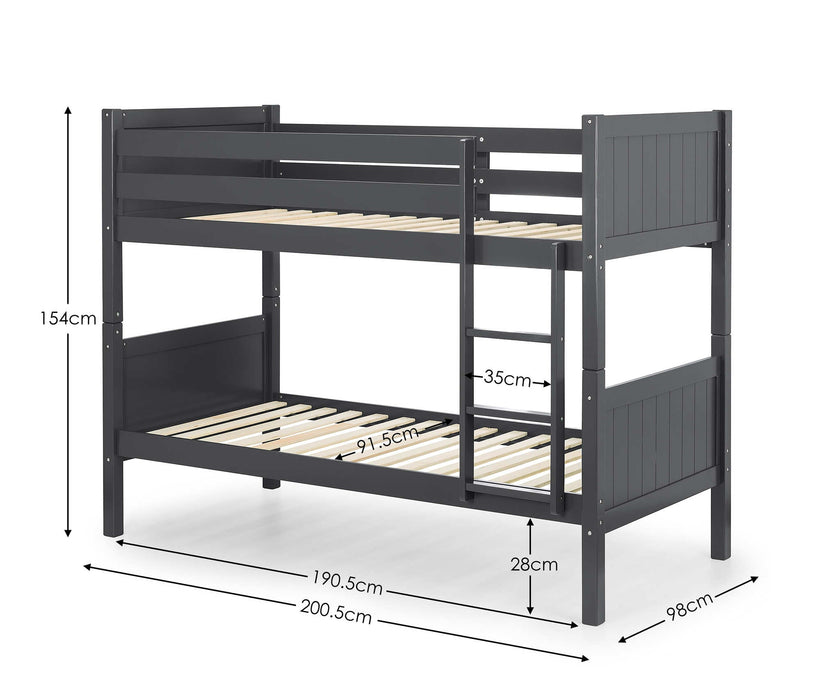 Bluebell Bunk Bed Anthracite - Luminex FurnitureBunk BedBEL302