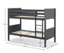 Bluebell Bunk Bed Anthracite - Luminex FurnitureBunk BedBEL302
