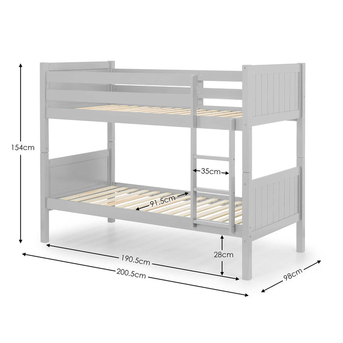 Bluebell Bunk Bed Dove Grey - Luminex FurnitureBunk BedBEL303