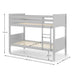 Bluebell Bunk Bed Dove Grey - Luminex FurnitureBunk BedBEL303