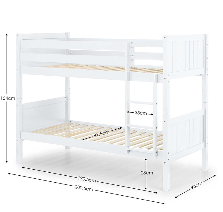 Bluebell Bunk Bed Surf White - Luminex FurnitureBunk BedBEL301
