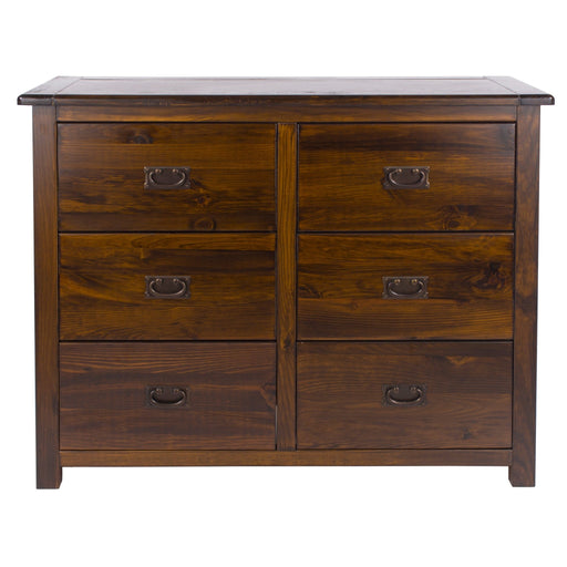 Boston 3+3 Drawer Wide Chest – Dark Brown - LuminexFurnitureChest of DrawersBT216