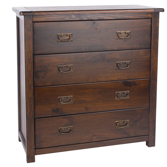 Boston 4 Drawer Chest – Dark Brown - LuminexFurnitureChest of DrawersBT214