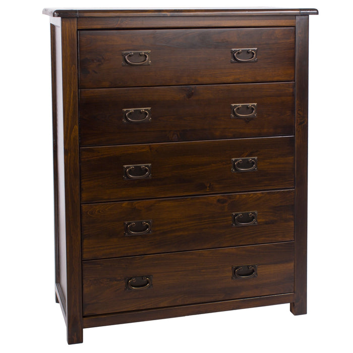 Boston 5 Drawer Chest – Dark Brown - LuminexFurnitureChest of DrawersBT215