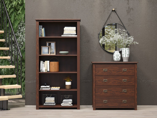 Boston Bookcase Dark Brown Tall - LuminexFurnitureBookcaseBT312