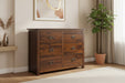 Boston Dark Brown 3+3 Drawer Wide Chest of Drawers - Luminex FurnitureChest of DrawersBT216