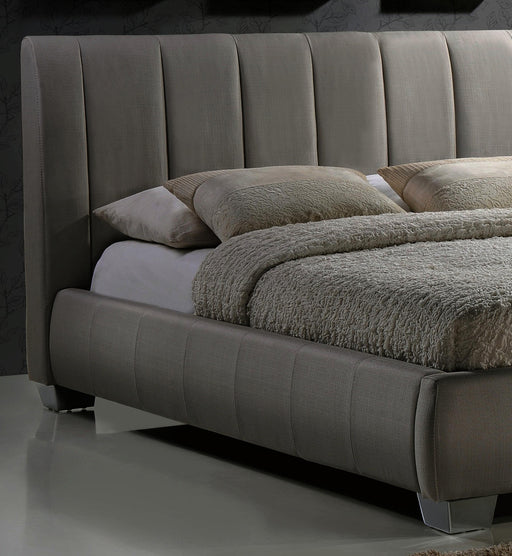 Braunston Bed – Sand Fabric Upholstered Frame - Luminex FurnitureBedBRAU46SAND