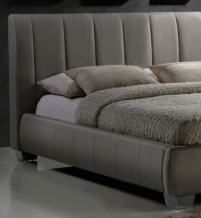 Braunston Bed – Sand Fabric Upholstered Frame - Luminex FurnitureBedBRAU46SAND