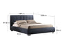 Braunston Grey Fabric Bed - Luminex FurnitureBedBRAU46GREY