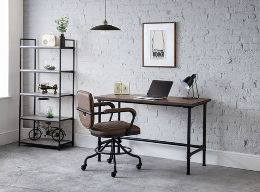 Braxden Desk – Mocha Elm & Black Industrial Pipe Frame - Luminex FurnitureDeskCAR501