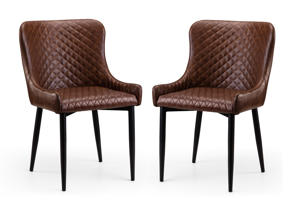 Braylin Faux Leather Dining Chairs Set Of 2 - Brown or Black - Luminex FurnitureChairsLUX105