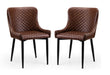 Braylin Faux Leather Dining Chairs Set Of 2 - Brown or Black - Luminex FurnitureChairsLUX105
