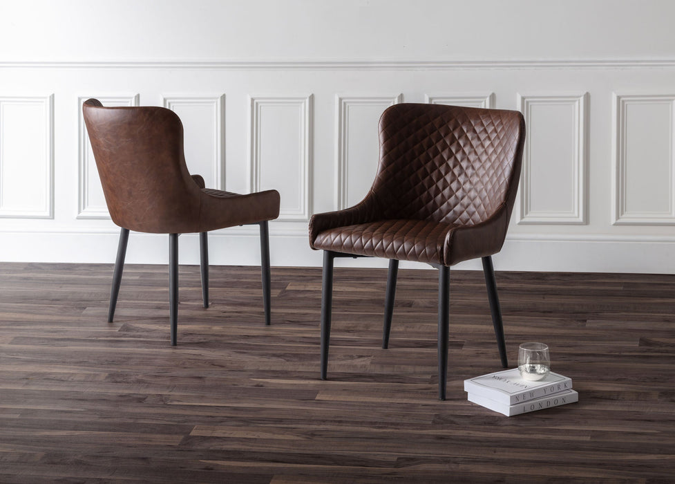 Braylin Faux Leather Dining Chairs Set Of 2 - Brown or Black - Luminex FurnitureChairsLUX105