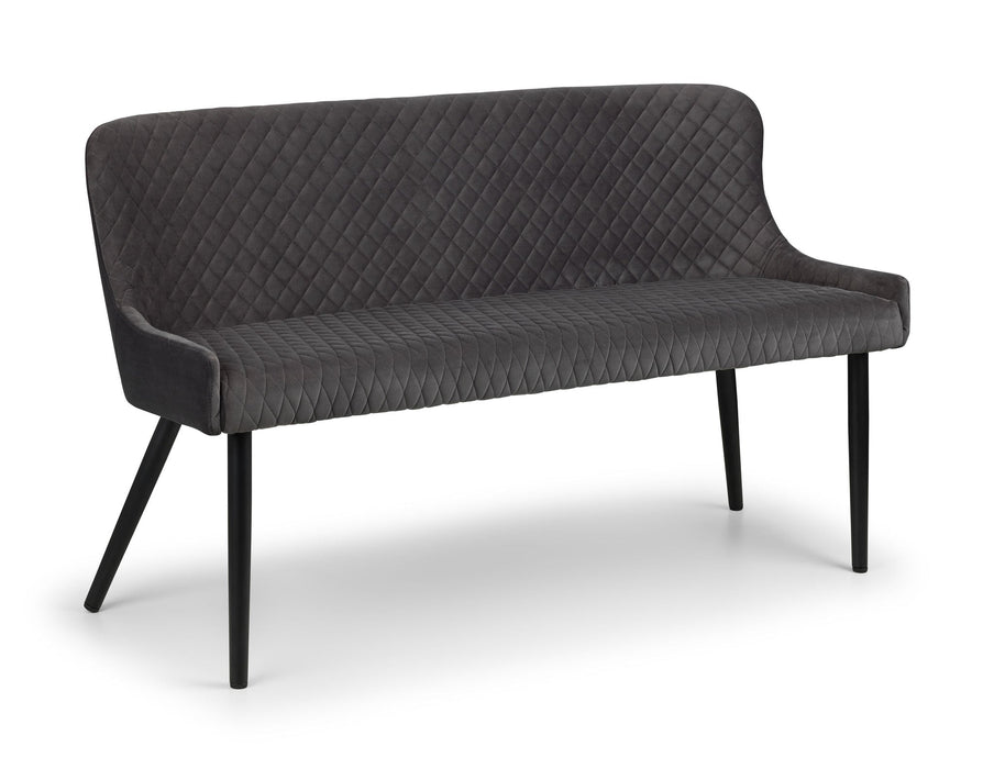 Braylin High Back Velvet Bench – Blue, Mustard, or Grey - Luminex FurnitureBench SeatLUX301