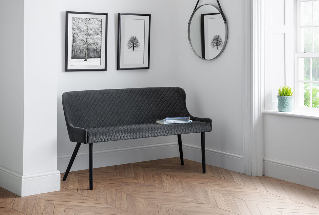 Braylin High Back Velvet Bench – Blue, Mustard, or Grey - Luminex FurnitureBench SeatLUX301