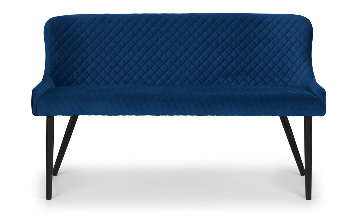 Braylin High Back Velvet Bench – Blue, Mustard, or Grey - Luminex FurnitureBench SeatLUX302