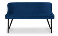 Braylin High Back Velvet Bench – Blue, Mustard, or Grey - Luminex FurnitureBench SeatLUX302