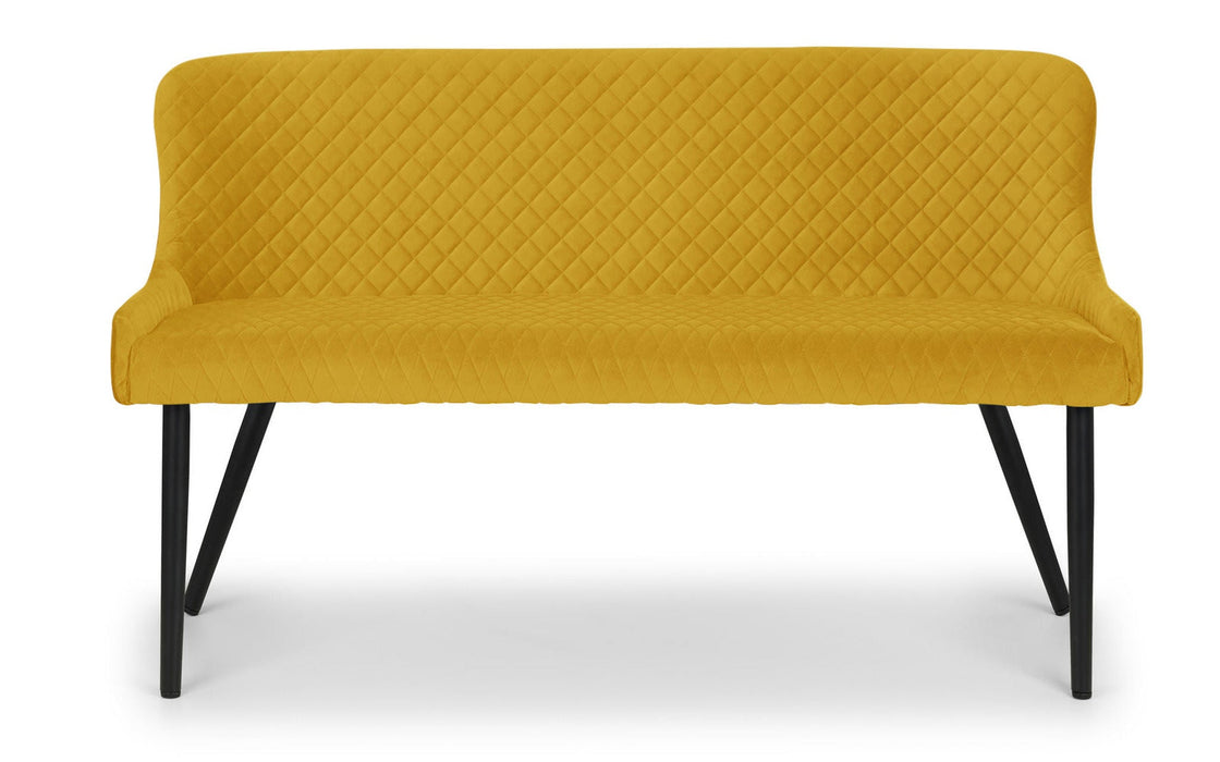 Braylin High Back Velvet Bench – Blue, Mustard, or Grey - Luminex FurnitureBench SeatLUX303