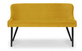 Braylin High Back Velvet Bench – Blue, Mustard, or Grey - Luminex FurnitureBench SeatLUX303