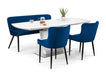 Braylin High Back Velvet Bench – Blue, Mustard, or Grey - Luminex FurnitureBench SeatLUX303