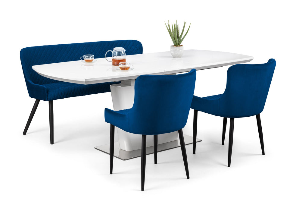 Braylin High Back Velvet Bench – Blue, Mustard, or Grey - Luminex FurnitureBench SeatLUX303