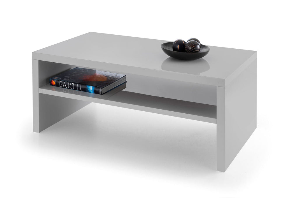 Brecon Grey High Gloss Coffee Table with Shelf - Luminex FurnitureCoffee TableMET005