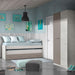 Brentino White & Grey Ash 2 - Door Wardrobe - Luminex FurnitureWardrobe3221