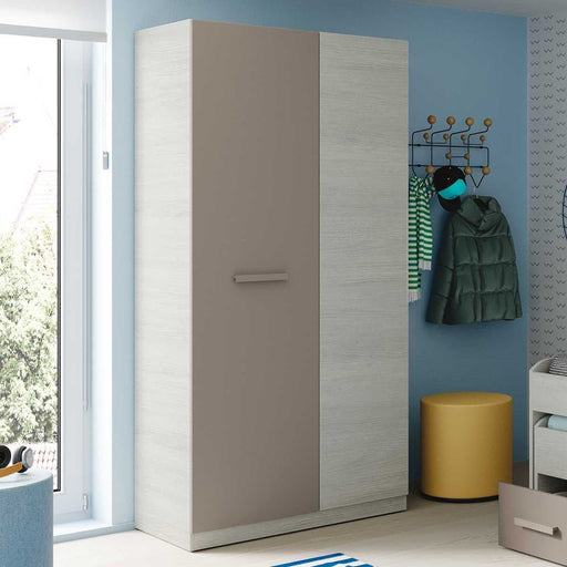 Brentino White & Grey Ash 2 - Door Wardrobe - Luminex FurnitureWardrobe3221