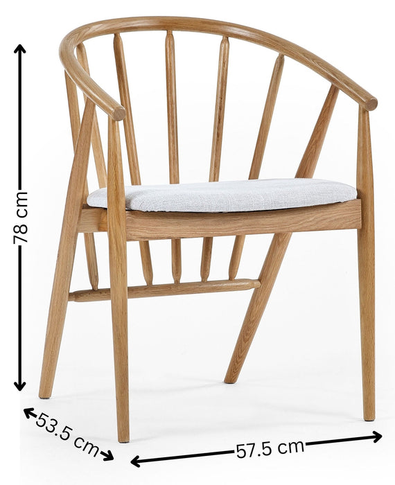 Brian Oak Curved Back Dining Chair - Luminex FurnitureChairsROR001