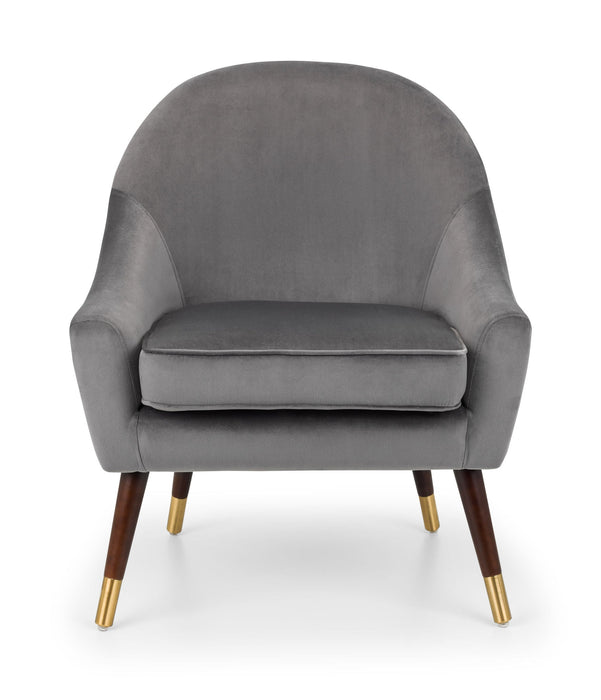 Briar Grey Velvet Armchair with Gold Tipped Oak Legs - Luminex FurnitureOccasional ChairsELL301