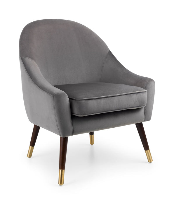 Briar Grey Velvet Armchair with Gold Tipped Oak Legs - Luminex FurnitureOccasional ChairsELL301