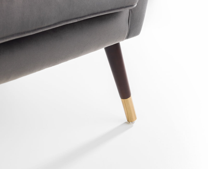 Briar Grey Velvet Armchair with Gold Tipped Oak Legs - Luminex FurnitureOccasional ChairsELL301