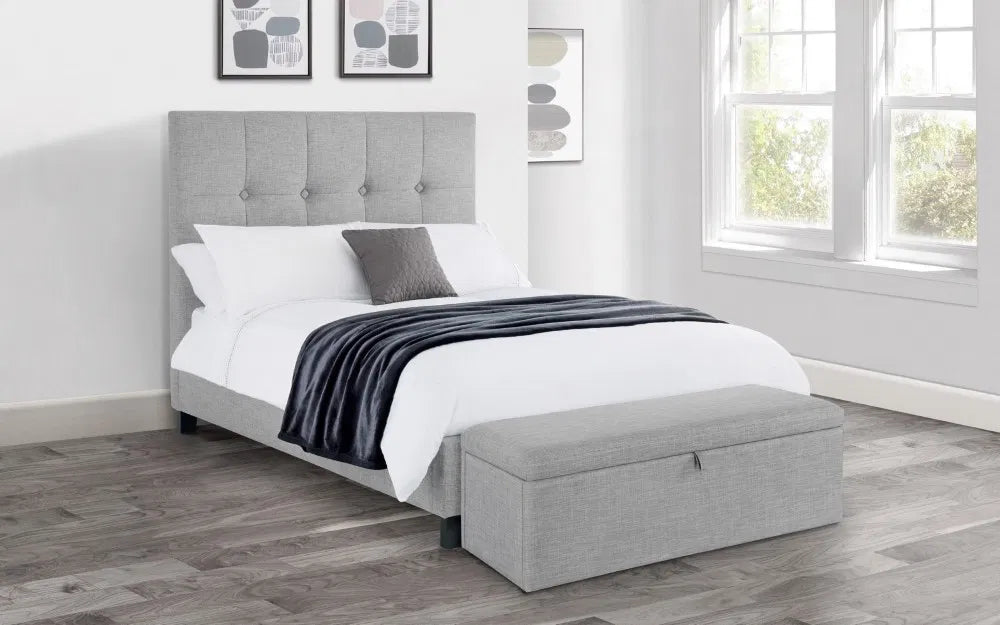 Brielle High Headboard Bed 180Cm - Light Grey - Luminex FurnitureFabric BedsSOR403