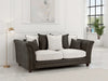 Brionne Grey 3 Seater Sofa – Velvet & Chenille Button - Tufted Design - Luminex FurnitureSofasbella_sofa_grey_3_seater