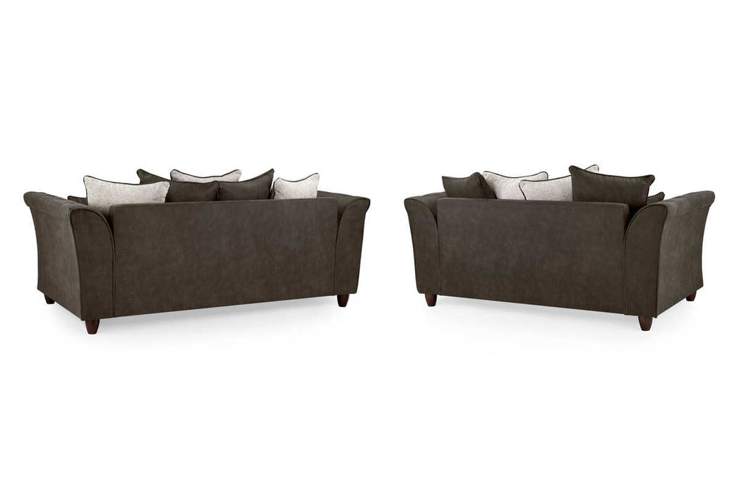 Brionne Grey 3+2 Sofa Set – Button - Tufted Velvet & Chenille Comfort - Luminex FurnitureSofasbella_sofa_grey_3_2_set