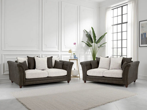 Brionne Grey 3+2 Sofa Set – Button - Tufted Velvet & Chenille Comfort - Luminex FurnitureSofasbella_sofa_grey_3_2_set