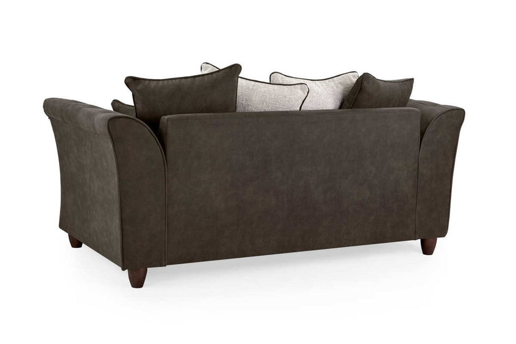 Brionne Velvet Grey 2 Seater Sofa – Button - Tufted Velvet - Luminex FurnitureSofasbella_sofa_grey_2_seater