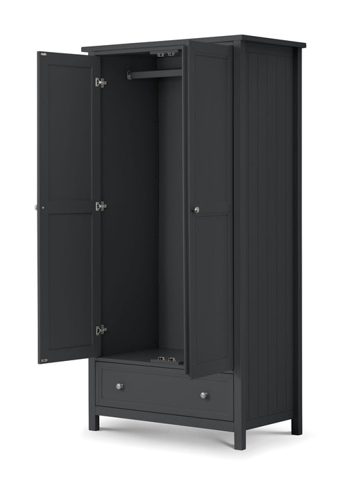 Brixton 2 Door Combination Wardrobe - Anthracite - Luminex FurnitureWardrobeMAI156