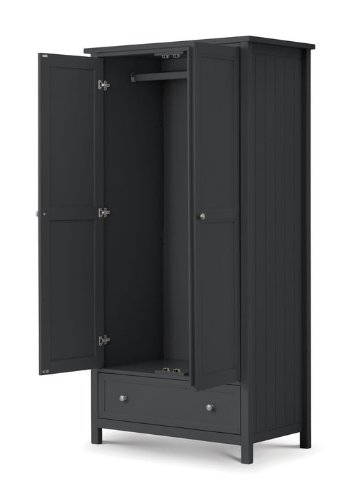 Brixton 2 Door Combination Wardrobe - Anthracite - Luminex FurnitureWardrobeMAI156