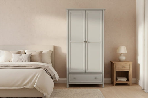 Brixton 2 Door Combination Wardrobe - Dove Grey - Luminex FurnitureWardrobeMAI006