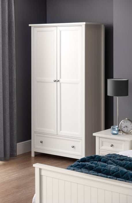Brixton 2 Door Combination Wardrobe - Surf White - Luminex FurnitureWardrobeMAI106