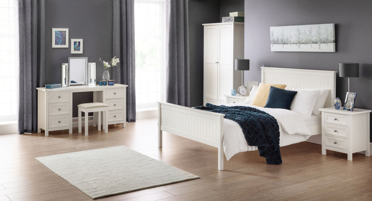 Brixton 2 Door Combination Wardrobe - Surf White - Luminex FurnitureWardrobeMAI106