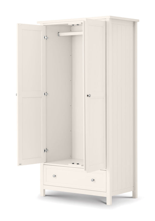Brixton 2 Door Combination Wardrobe - Surf White - Luminex FurnitureWardrobeMAI106