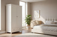 Brixton 2 Door Combination Wardrobe - Surf White - Luminex FurnitureWardrobeMAI106