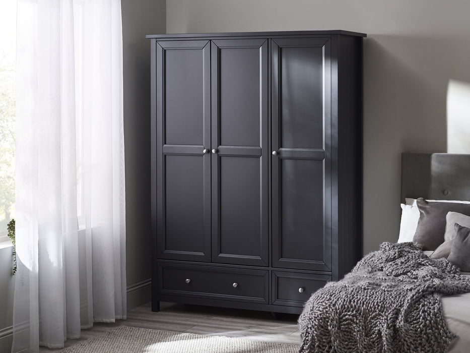 Brixton 3 Door Combination Wardrobe - Anthracite - Luminex FurnitureWardrobeMAI157