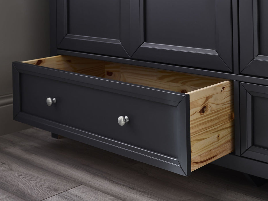 Brixton 3 Door Combination Wardrobe - Anthracite - Luminex FurnitureWardrobeMAI157