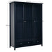 Brixton 3 Door Combination Wardrobe - Anthracite - Luminex FurnitureWardrobeMAI157