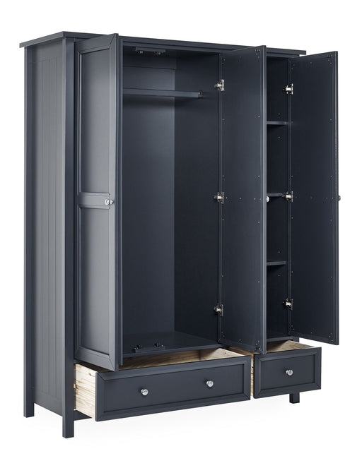 Brixton 3 Door Combination Wardrobe - Anthracite - Luminex FurnitureWardrobeMAI157