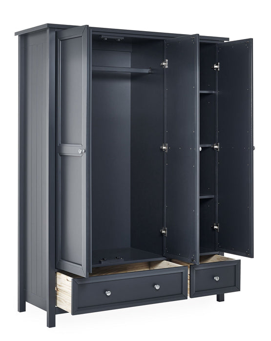 Brixton 3 Door Combination Wardrobe - Anthracite - Luminex FurnitureWardrobeMAI157