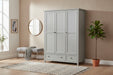 Brixton 3 Door Combination Wardrobe - Dove Grey - Luminex FurnitureWardrobeMAI007